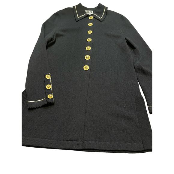 Vintage JSS Black Knit Wear Jacket sz S Wool blend USA Classic Womans - Picture 2 of 13